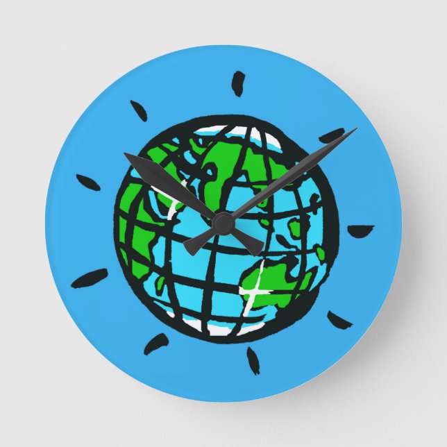 Graphic Planet EARTH - Conservation - Ecology-  Round Clock (Front)