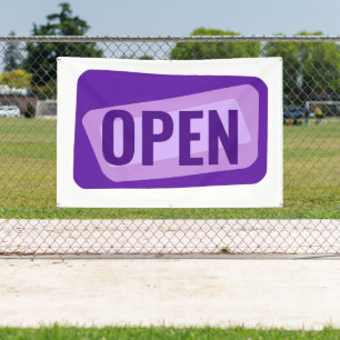 Graphic Purple OPEN Banner