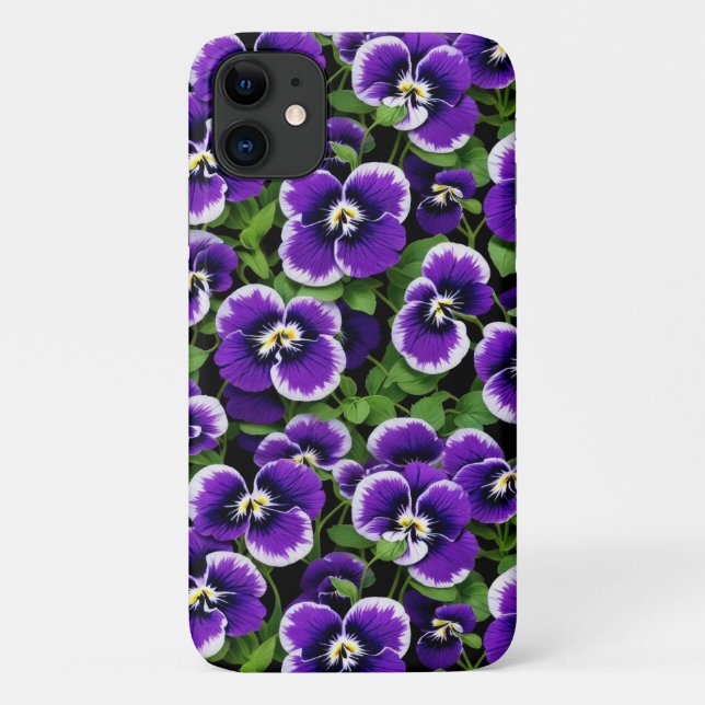 Graphic Purple Pansies Phone Case (Back)