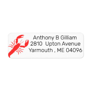 Graphic red lobster - personalized label