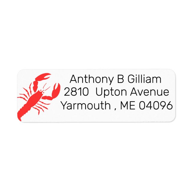 Graphic  red lobster - personalized label (Front)