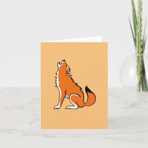 Graphic  Red WOLF - Conservation -Orange Note Card