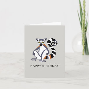 Graphic Ring-tailed LEMUR  - Wildlife- Nature Card