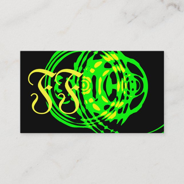 Graphic Ripple Green Business Card (Front)
