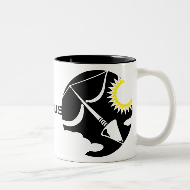Graphic Sagittarius Bow and Arrow Two-Tone Coffee Mug (Right)
