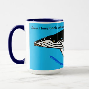 Graphic Save Humpback WHALES - Ocean - Blue Mug