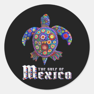 Graphic Sea Turtle Gulf Of Mexico  Classic Round Sticker