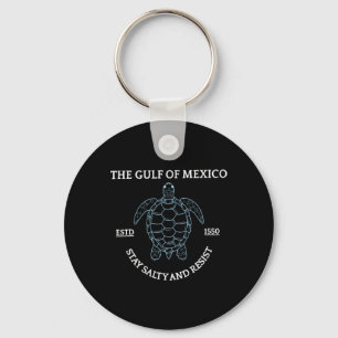 Graphic Sea Turtle Gulf Of Mexico Est 1550 Keychain