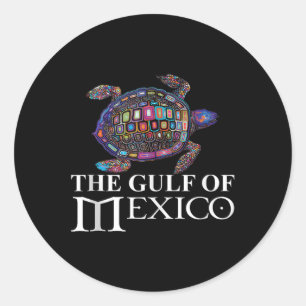 Graphic Sea Turtle Gulf Of Mexico Never Forget Tru Classic Round Sticker
