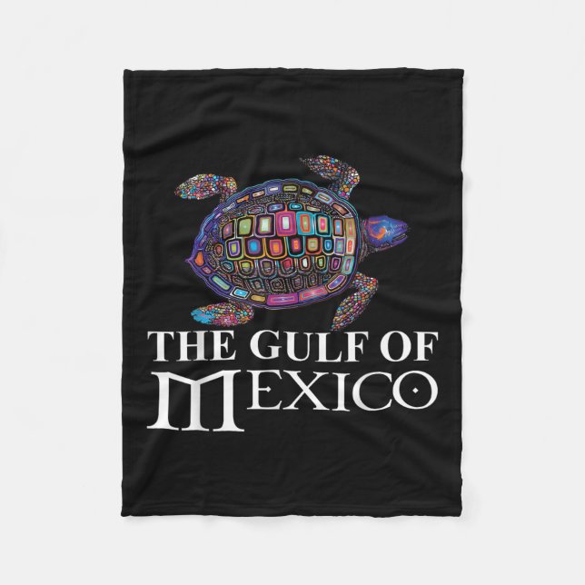Graphic Sea Turtle Gulf Of Mexico Never Forget Tru Fleece Blanket (Front)