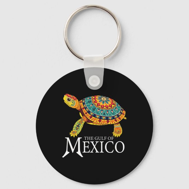 Graphic Sea Turtle Gulf Of Mexico Never Forget Tru Keychain (Front)
