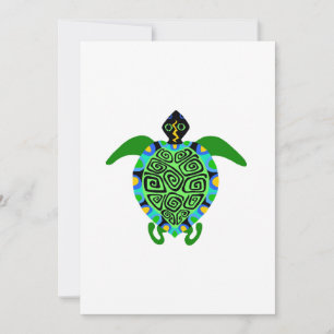 Graphic Sea TURTLE - Marine wildlife - Ocean Holiday Card