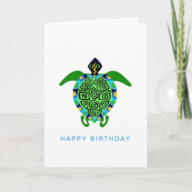 Graphic SEA TURTLE - Wildlife - Nature- Ocean Card (Front)