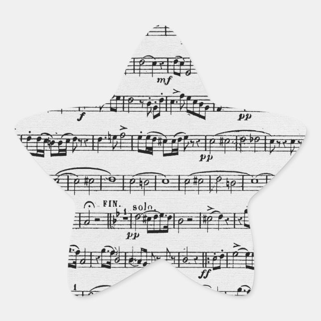 Graphic Sheet Music design Star Sticker (Front)