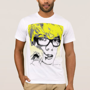 Graphic Silhouette Face Yellow T-Shirt