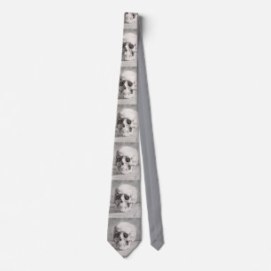 Graphic Skull Art: Minimalist & Bold Ink Design Tie