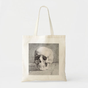 Graphic Skull Art: Minimalist & Bold Ink Design Tote Bag