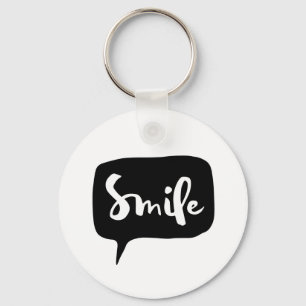 Graphic Smile Speech Bubble Image InspirationalArt Keychain