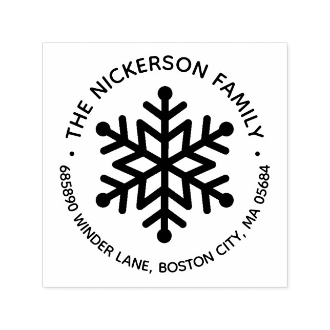 Graphic Snowflake Return Address Self-inking Stamp (Design)