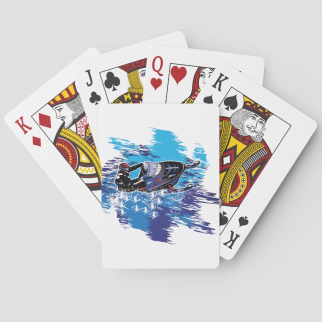 Graphic Snowmobiler Playing Cards (Back)