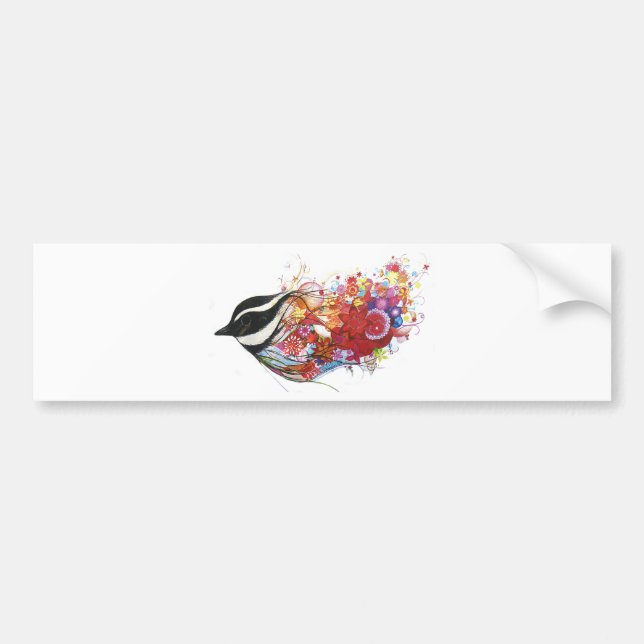 Graphic Sparrow Bumper Sticker (Front)