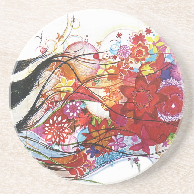 Graphic Sparrow Coaster (Front)
