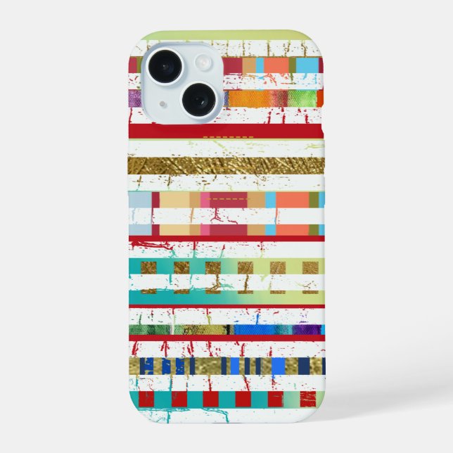 graphic stripes nicely patterned iPhone 15 case (Back)