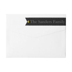 GRAPHIC STYLE RIBBON WRAP AROUND ADDRESS LABEL