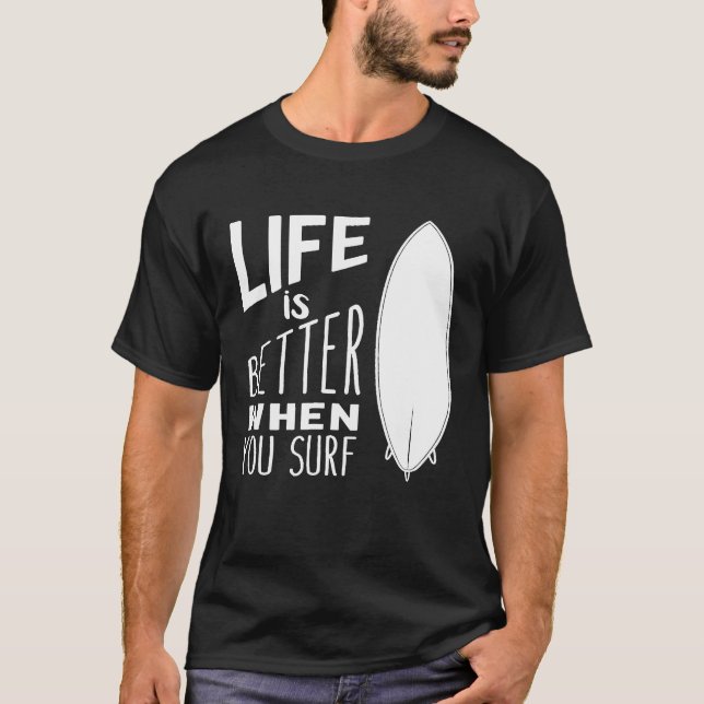 Graphic Surf T Shirt for Surfers (Front)