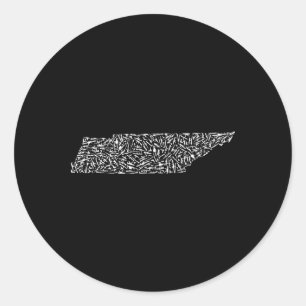 Graphic Tennessee America Distressed Trump Gun Gif Classic Round Sticker