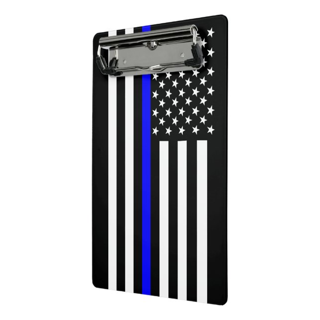 Graphic Thin Blue Line Display US Flag Mini Clipboard (Angled2)