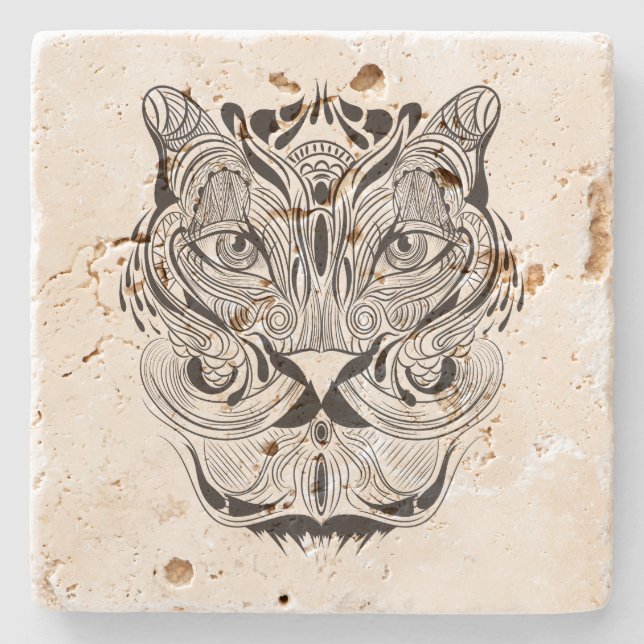 Graphic Tiger Stone Coaster (Front)