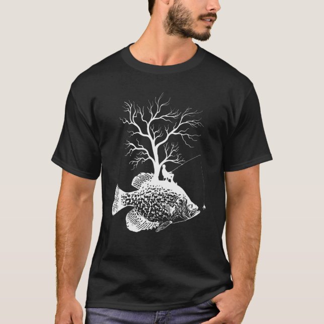 Graphic Tree Fishing Rod  Fish Crappies 1 T-Shirt (Front)