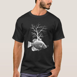 Graphic Tree Fishing Rod  Fish Crappies  1 T-Shirt