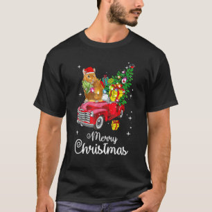 Graphic Truck Santa Hamster Xmas Tree Pajama  Chri T-Shirt