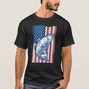 Graphic Usa 4th Of July Patriotic American Fishing T-Shirt
