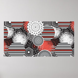 Graphic vintage and illustration with abstract ele poster