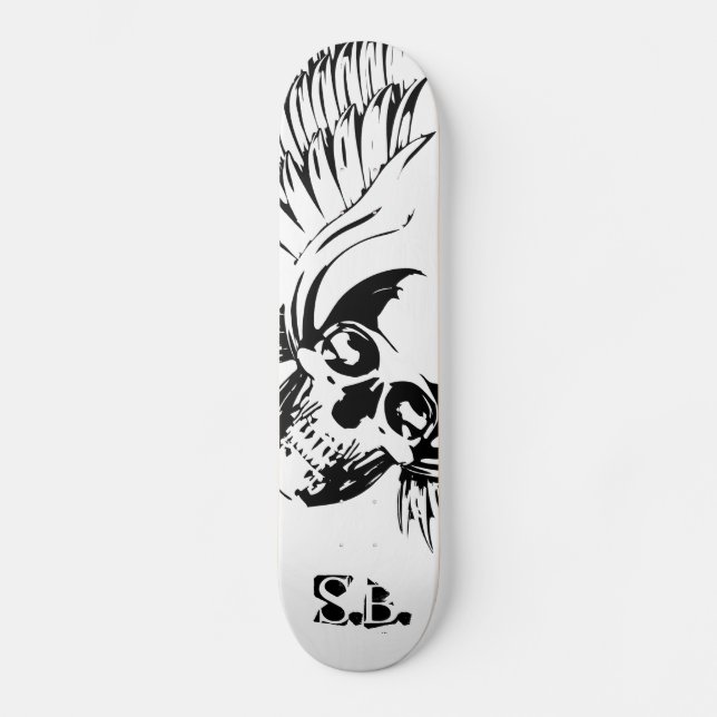 Graphic Winged Skull Skateboard. Skateboard (Front)
