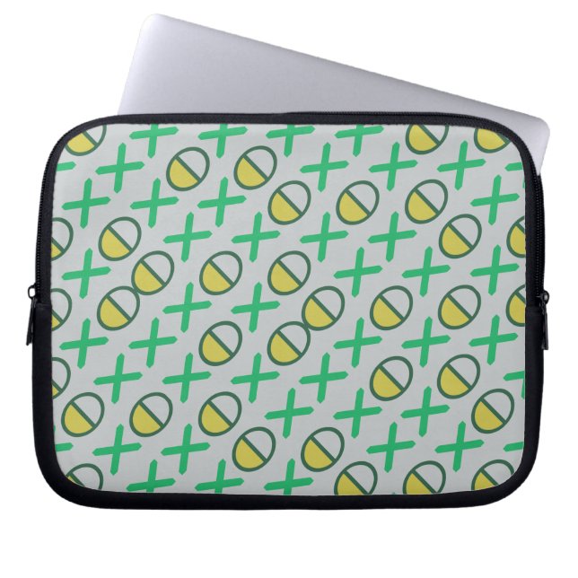 Graphical Code Strings Green Yellow on any Colour Laptop Sleeve (Front)