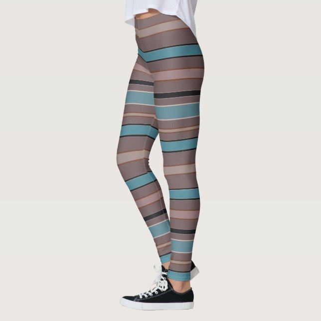 Graphical Horizontal Lines with Custom Colour Leggings (Left)