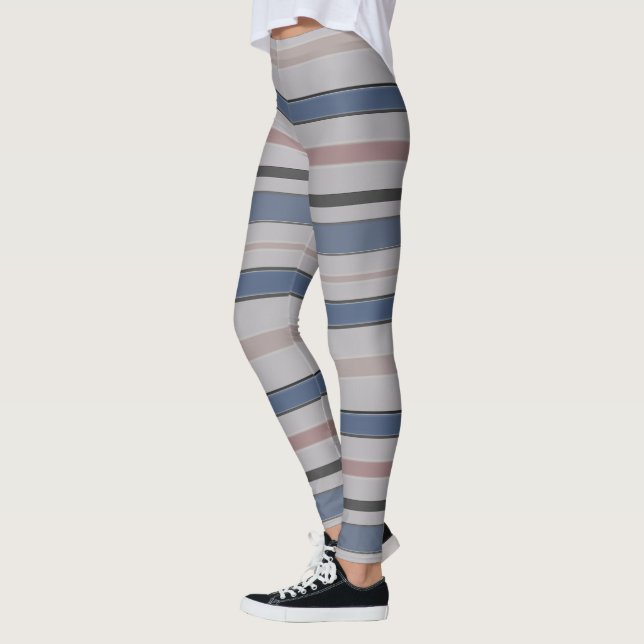 Graphical Horizontal Lines with Custom Colour Leggings (Left)