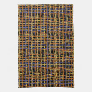 Graphical Natural looking Woven Strings Blue Kitchen Towel