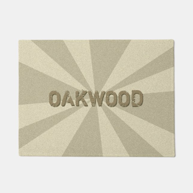 Graphical Rays Customizable any Colour any Name Doormat (Front)