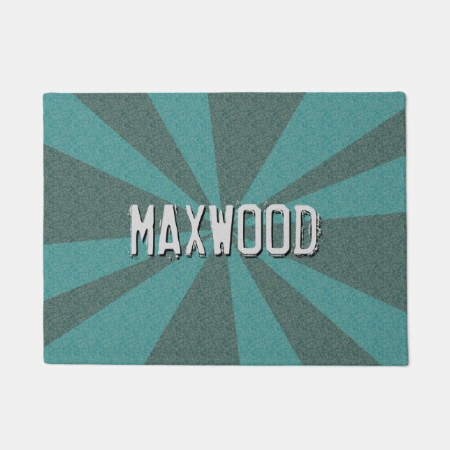 Graphical Rays Customizable any Colour any Name Doormat (Front)