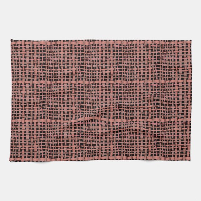 Graphical Realistic Woven Peach Burlap Kitchen Towel (Horizontal)