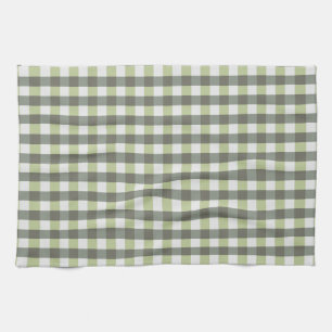 Graphical Tiled Green Grey Kitchen Towel