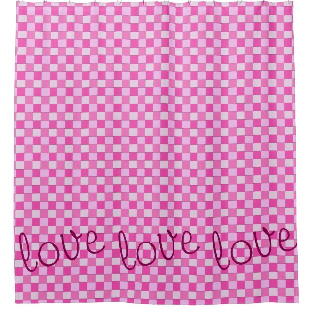 Graphical Woven Chequered Pink with Love (Front)