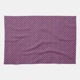 Graphical Woven Rattan Purple on Custom Orange Kitchen Towel