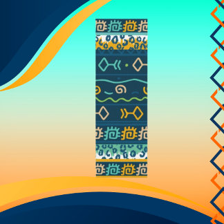 Graphics Fish with Geometrics on Dark Blue  Yoga Mat