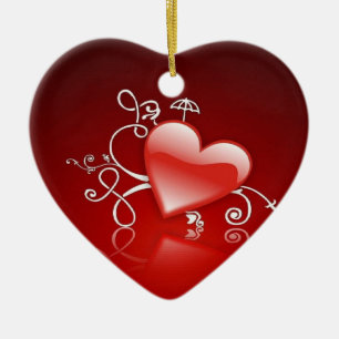 Graphics of St. Valentine's day - Ceramic Ornament